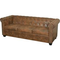 Madera - Sofá Chesterfield Sofás vidaXL 243620 Sofá 200.5cm Sofá 3 Plazas