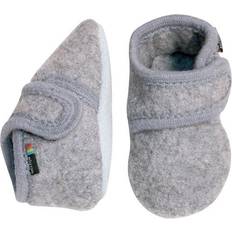 Tekstil Indendørssko Melton Wool Soft Shoe w. Velcro - Light Grey