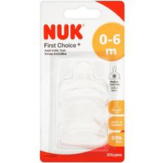 Nuk Nappflasktillbehör Nuk First Choice+ Silicone Dinapp 0-6 mån 2-pack