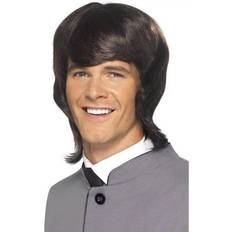 60's Short Wigs Fancy Dress Smiffys 60's Male Mod Wig Brown 43233