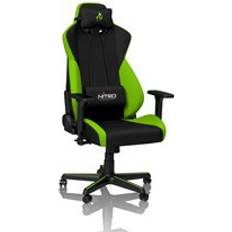 Teräs Pelialustat Nitro Concepts S300 Gaming Chair Atomic Green, kangasverhoiltu pelituoli, musta/vihreä