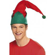 Rød Hatter Smiffys Elf Hat Red & Green