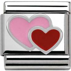 Composable Classic Link Hearts Charm - Silver/Pink/Red