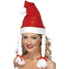 Smiffys Santa Hat with Plaits
