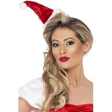 Santa Hats Fancy Dress Smiffys Mini Santa Hat on Headband Red