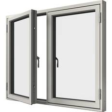 Brun Sidohängda fönster Elitfönster Original Aluminium Sidohängt fönster 3-glasfönster 108x58cm