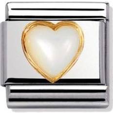 Mother of Pearl Charms & Pendants Nomination Composable Classic Link Heart Charm - Silver/Gold/Mother of Pearl