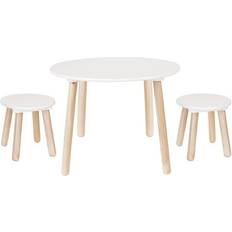 Jabadabado Table Et Tabourets Blancs