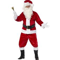 Smiffys Plush Santa Suit Costume Red