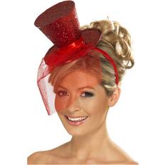 Smiffys Fever Mini Top Hat on Headband Red