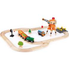 Wooden Toys Car Tracks Hape Crane & Cargo Set