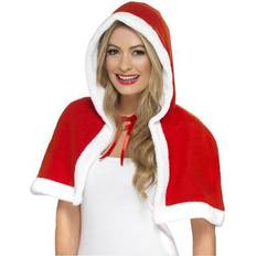 Kerst Feestjurken Smiffys Kerstvrouw cape rood