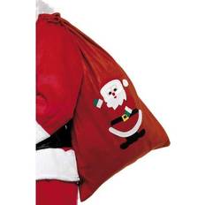 Smiffys Kerst cadeau zak rood met kerstman x fleece