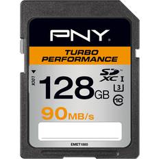 PNY 128 GB - Class 10 - SDXC Minneskort PNY Turbo Performance SDXC Class 10 UHS-I U3 90/60MB/s 128GB