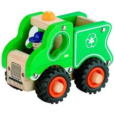 Tre Lastebiler Magni Wooden Garbage Truck with Rubber Wheels 2631