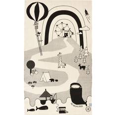 OYOY Tapis Mr. Megalodon Adventure 90 x 150 cm Blanc Cassé-Noir 35.4x59.1"