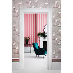 Cole & Son Glastonbury Stripe Wallpaper Marquee Stripes Collection Roll Pink Linen 110/6031