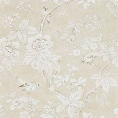 Sanderson Vogeltapete Chiswick Grove von Linen beige