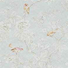 Sanderson Vogeltapete Chiswick Grove von Silver gris
