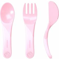 Barn- & Babytillbehör Twistshake Baby Cutlery Knife Fork & Spoon Pastel Pink