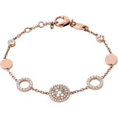 Pearl Disk Station Bracelet - Rose Gold/Multicolour/Transparent