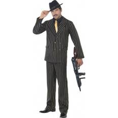 Tjuvar & Banditer Maskerad Smiffys Gold Pinstripe Gangster Costume