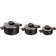 Topf-Sets Ballarini Click & Cook Set med lock 3 delar