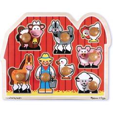Djur Knoppussel Melissa & Doug Large Farm Jumbo Knob Puzzle