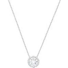 Swarovski Silber Halsketten Swarovski Sparkling Dance Round Necklace - Silver/White