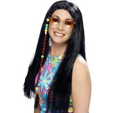 70's Long Wigs Fancy Dress Smiffys Hippy Party Wig