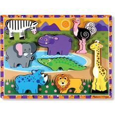 Wood Classic Jigsaw Puzzles Melissa & Doug Safari Chunky Puzzle 8 Pieces