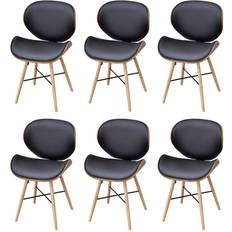 Walnut Chairs vidaXL 271949 6-pack Kitchen Chair 81cm 6pcs