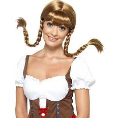 Oktoberfest Parrucche Lunghe Smiffys Bavarian Babe Wig Plaited