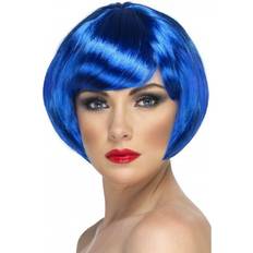 Blue Short Wigs Fancy Dress Smiffys Babe Wig Blue