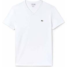 Lacoste Magliette Lacoste V-neck Pima Cotton Jersey T-shirt - White