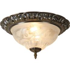 Glass Ceiling Flush Lights Searchlight Electric 7045-13 Ceiling Flush Light 33cm