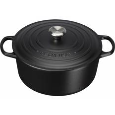 Fonte Autres Pots Le Creuset Matte Black Signature avec couvercle 4.2 L 24 cm