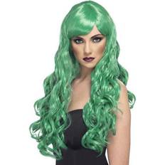 Green Long Wigs Fancy Dress Smiffys Desire Wig Green