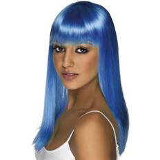 Blauw Pruiken Smiffys Glamourama pruik neon blauw