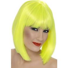 Yellow Wigs Smiffys Glam Wig Neon Yellow