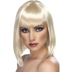 Blond Korta peruker Smiffys Glam Short Blunt Wig Blonde with Fringe