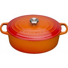 Le creuset gryde oval 27 Le Creuset Volcanic Signature Cast Iron Oval med låg