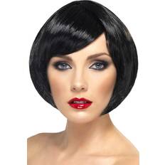 Women Short Wigs Fancy Dress Smiffys Babe Wig Black