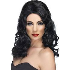 Long Wigs Smiffys Glamorous Wig Black