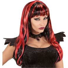 Widmann Striped Halloween Wig Black/Red