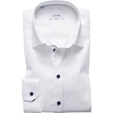 Eton contemporary fit | Eton Contemporary Fit Navy Details Twill Shirt - White