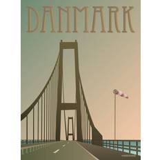 Vissevasse danmark Vissevasse Danmark Storebæltsbroen Plakat 15x21cm