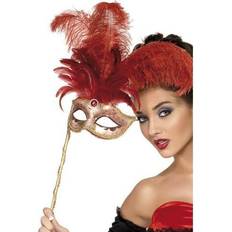 Eye Masks Fancy Dress Smiffys Fever Boutique Baroque Fantasy Eyemask Red