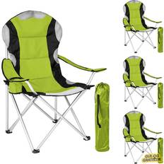 Verde Sillas de camping tectake 4 Padded Camping Chairs