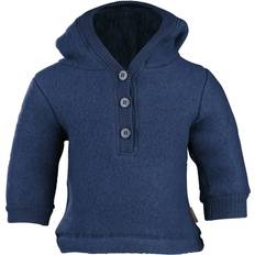 1-3M Jakker Børnetøj Mikk-Line Baby Uldjakke M. Hat - Navy (50006-276)